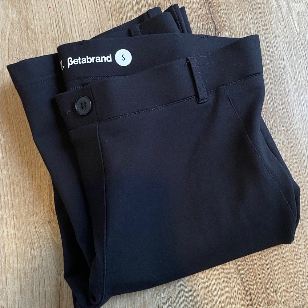 Betabrand Small Classic DPYP™ Dress Pant Yoga Pant | Straight (Black) READ DESCR